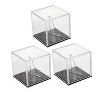 TOYANDONA 3pcs Clear Acrylic Guitar Plectrum Case with Black Base Dustproof Pick Holder Box for Home Travel Storage and Display Transparent Compact Organizer for Guitar Accessories