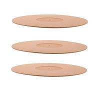 TOYANDONA 3Pcs Cork Turntable Mat Vinyl Record Player Protective Pad for Use Suitable for Phonograph Styles Groove for Enhanced Stability