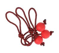 TOYANDONA 3pcs Dog Ball for Biting Training, Rubber Red Fetch Ball | Teeth Cleaning Support, Boredom Relief and Faster Reactions, PET Chase Play for Dogs, Rope Style
