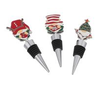 TOYANDONA 3pcs Festive Holiday Wine Stoppers Gnome-Themed Bottle Sealers for Standard Wine Bottles Easy to Use Decorative Drink Preservation for Christmas Parties