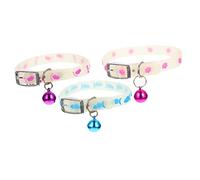 TOYANDONA 3Pcs Fluorescent Puppy Collar with Bell Night Safety Dog Neck Strap for Lost Decorative and Reflective Pet Ornament Suitable for Night Walks and Festive Use Random Color