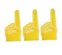 TOYANDONA 3Pcs Foam Fingers Yellow EVA Cheerleading Party Noisemakers for Sports Events Football Game Supplies Lightweight Comfortable Team Spirit Accessories
