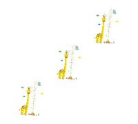 TOYANDONA 3pcs Giraffe Growth Chart DIY Decal Height Chart Wall Stickers Adhesive Wallpaper for Kindergarten Bedroom Home Decor Cartoon Wall Sticker