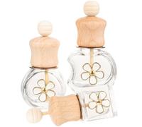 TOYANDONA 3pcs Glass and Wood Perfume Bottle for Car Air Diffuser with Small Design and Delicate Shape Reusable Scent Diffuser Air Freshener for Vehicle