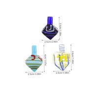 TOYANDONA 3pcs Glass Dreidel for Hanukkah Traditional Jewish Holiday Spin Dreidels Collectible Judaica Ornaments Decorative Keepsake for Family Games and Cultural Celebration