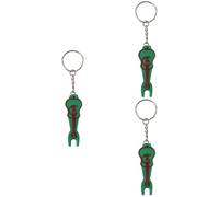 TOYANDONA 3pcs Guitar-shaped Bridge Pin Puller Keychain Portable Removal Tool for Acoustic Guitars Lightweight Accessory for Music Players Extraction Green