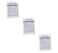 TOYANDONA 3pcs Guitar Training Chord Note Decals Electric Guitar Chord Practice Chart Plate Paper