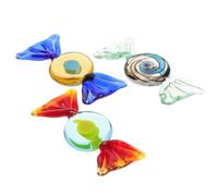 TOYANDONA 3pcs Handmade Vintage Murano Glass Candy Ornaments with Shiny Smooth Finish Decorative Glass Sweets for Christmas Wedding Party Festival and Home Decor Random Color