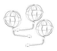 TOYANDONA 3pcs Hanging Feeder Ball for Small Animals and Bunny, Stainless Steel Hay Feeder with Solid Construction and Space-saving Design, for Rabbit and Hamster Cages