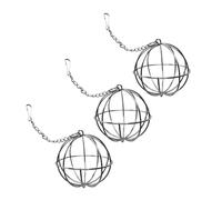 TOYANDONA 3PCS Hanging Rabbit Hay Feeder Balls Electroplated Stainless Steel Small Animal Hay Dispenser for Guinea Pigs Chinchillas Promotes Natural Foraging and Reduces Boredom