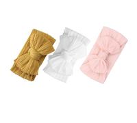 TOYANDONA 3pcs Head Bands with Bows for Newborns, Soft Stretchy Nylon Hairbands Featuring Enhanced Elasticity and Elegant Texture, for Daily Wear and Photography