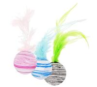 TOYANDONA 3Pcs Interactive Cat Ball with Design Wear Resistant Lightweight Indoor Kitten Teaser for Hunting Instinct Activation and Anxiety Relief Fun Play for Cats Random Color
