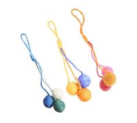 TOYANDONA 3PCS Interactive Cat Balls Hanging Sisal for Indoor Cats Bright Design Engaging Playtime Sturdy Construction