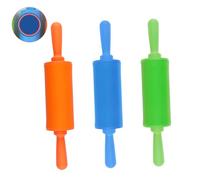 TOYANDONA 3PCS Kids Rolling Pin, 8.9 inch Plastic Mini Rolling Pin Non-Stick Rolling Pins for Home Kitchen (Random Color)