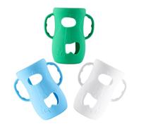 TOYANDONA 3pcs Large Silicone Baby Bottle Sleeves with Handles, Anti-Breakage Protective Covers, Hot Water Resistant Bottle Sleeves for Infants and Nursery Use