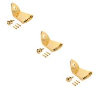 TOYANDONA 3pcs Metal Triangle Mandolin Tailpiece Parts for Arched Mandolin Tailpiece Gold Plated Screws Guitar Maker Supplies for Metal String