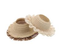 TOYANDONA 3pcs Mini Woven Hats Hand Woven Dollhouse Accessories Stylish Open Top Caps for Tiny Craft Projects for Photo Props DIY Decoration Artisanal Quality