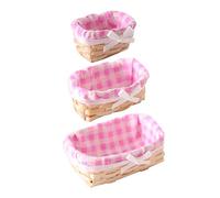 TOYANDONA 3Pcs Miniature Bamboo Storage Baskets Desktop Decoration Mini Dollhouse Accessories for Home Garden Office Wedding Display