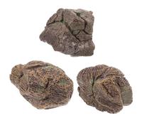 TOYANDONA 3pcs Miniature Stone Resin Rock Ornament Stone Decor Decorative Aquarium Pebbles for Indoor Outdoor Plant Display