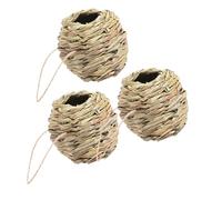 TOYANDONA 3pcs Natural Grass Hanging Bird House Small Entrance Nesting Box for Hummingbirds Sparrows Garden Balcony Porch Outdoor Use