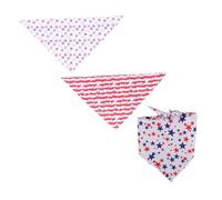 TOYANDONA 3pcs Patriotic Dog Bandana of July Pet Scarf Usa Flag Soft Cozy Drool Bib for Breed Dogs Seasonal Outfit