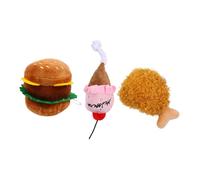 TOYANDONA 3pcs Pet Plush with Realistic Food Design Interactive Squeaky Dog and Cat Resistant Material for Fetch Tug of War and Oral Cleaning