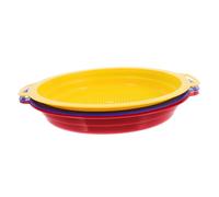 TOYANDONA 3PCS Plastic Sand Sifters Lightweight Beach for Portable Sand Strainer for Sandplay and Impurity Filtration in Yellow Red Blue