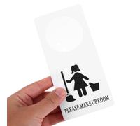 TOYANDONA 3pcs Please Make up Room Sign Acrylic White Door Handle Hanging Sign Messaging Resistant to Wear for Hotels and Bathrooms