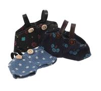 TOYANDONA 3pcs Plush Bear Clothing for Dolls Cute Denim Overalls with Star and Floral Patterns Easy Wear Stuffed Animal Outfits for DIY Dress Up Compatible with Various Doll Creative