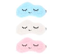 TOYANDONA 3pcs Plush Eye Shade Cartoon Cloud Sleep Mask Shading Blindfold Random Color Lovely Stylish Eye-catching Design for Train and Sleep at Night