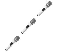 TOYANDONA 3pcs Pretend Play Microphone Prop Realistic Toy Microphone for Boys and Girls Role Play Dance Shows and Lightweight and Portable Stage Accessory