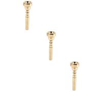TOYANDONA 3pcs Professional Gold Plated Trumpet Mouthpiece Unique Design for Smooth Tone for Beginners and Enthusiasts Compatible Various Instruments