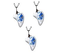 TOYANDONA 3pcs Professional Ocarina Necklace Lightweight Ceramic Instrument for Beginners and Boys and Girls Includes Music Score for Travel and Souvenir Collection