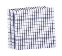 TOYANDONA 3Pcs Pure Cotton Kitchen Dish Towels Oil-resistant Absorbent Tea Towels for Kitchen Cleaning Household with Soft Waffle Texture Blue-green Checkered Design