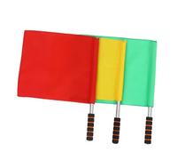 TOYANDONA 3pcs Racing Conducting Flags Set Stainless Steel Handles Red Yellow Green Handheld Waving Referee Flags for Sports Events and Traffic Signals