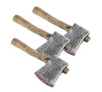 TOYANDONA 3pcs Realistic Bloody Fake Axes Halloween Costume Accessories for Pirate Party Decoration Reusable Horror Props with Small Lumberjack Design