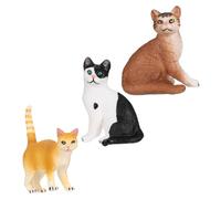 TOYANDONA 3Pcs Realistic Kitten Figurine Plastic Animal Cat Models Educational for Creative Imagination Development Photo Prop Decoration