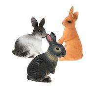 TOYANDONA 3pcs Realistic Rabbit Model Toys for Boys and Girls Easter Animal Decorations