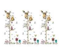 TOYANDONA 3pcs Removable Cartoon Wall Decal Growth Chart Handing Ruler Wall Decor for Living and Bedroom Made of Vinyl Decal as Cartoon Stickers for Boys and Girls Home Decorations