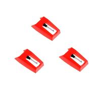 TOYANDONA 3Pcs Replacement Stylus Needles for Phonograph Turntable Record Player High Grade Plastic and Aluminum Arm Red Gramophone Needle with Strong Tracking and Sound Quality