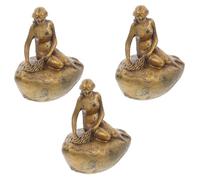 TOYANDONA 3pcs Resin Miniature Mermaid Figurines Ocean Inspired Micro Landscape Ornaments for Garden Decor Succulent Pots Desktop Art Sculptures Cake Toppers