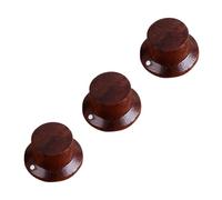TOYANDONA 3pcs Rosewood Guitar Knobs White Dots Effect Pedal Control Knobs for Electric Guitar Acoustic Instrument Accessories