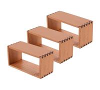 TOYANDONA 3pcs Scale Dollhouse Furniture Wood Finish Storage Display Rack for Mini Art Crafts Books Vase