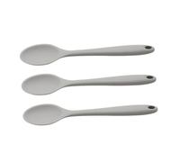 TOYANDONA 3Pcs Silicone Mixing Spoons for Home Cooking Heat Resistant Non-Stick Multipurpose Kitchen Utensils with Hanging Safe Food Grade Grey Spoons for Stirring Serving and Salad