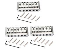 TOYANDONA 3pcs Silver Guitar Bridge Tailpiece for Electric Guitar Replacement Style Fixed Bridge Assembly Easy to Install Wrench Standard Spacing Compatible Style