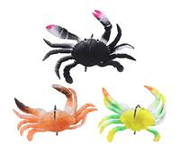 TOYANDONA 3pcs Simulation Crab Fishing Lures Lightweight and Durable Simulation Baits Black Yellow and Orange for Easy Catching for Outdoor Fishing Supplies