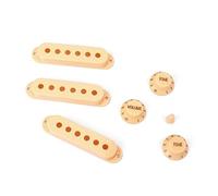TOYANDONA 3pcs Single Coil Pickup Covers Set Volume Tone Knobs Tip for Electric Guitar Replacement Beige Easy to Install