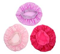 TOYANDONA 3pcs Sleeping Hats Wide Brim Elastic Breathable Polyester Bonnets Comfortable Hair Protection Evening Caps for