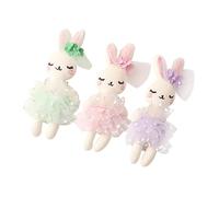 TOYANDONA 3pcs Small Plush Bunny Dolls Soft Stuffed Animals for DIY Rabbit Ornament Crafting Cute Handcrafted Rabbit Plush Pastel Green Purple Pink for Home Decor and Gifts