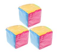 TOYANDONA 3pcs Soft Giant Dice with Clear Card Slots for Colorful Plush Square Cubes Educational Math for Classroom Games and Family Interaction